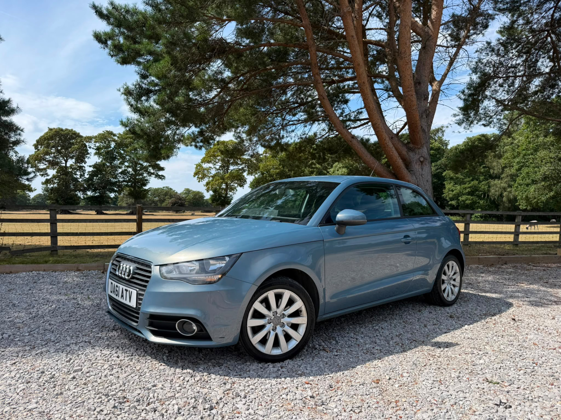 Audi A1 TDI S line in blue — front three-quarter